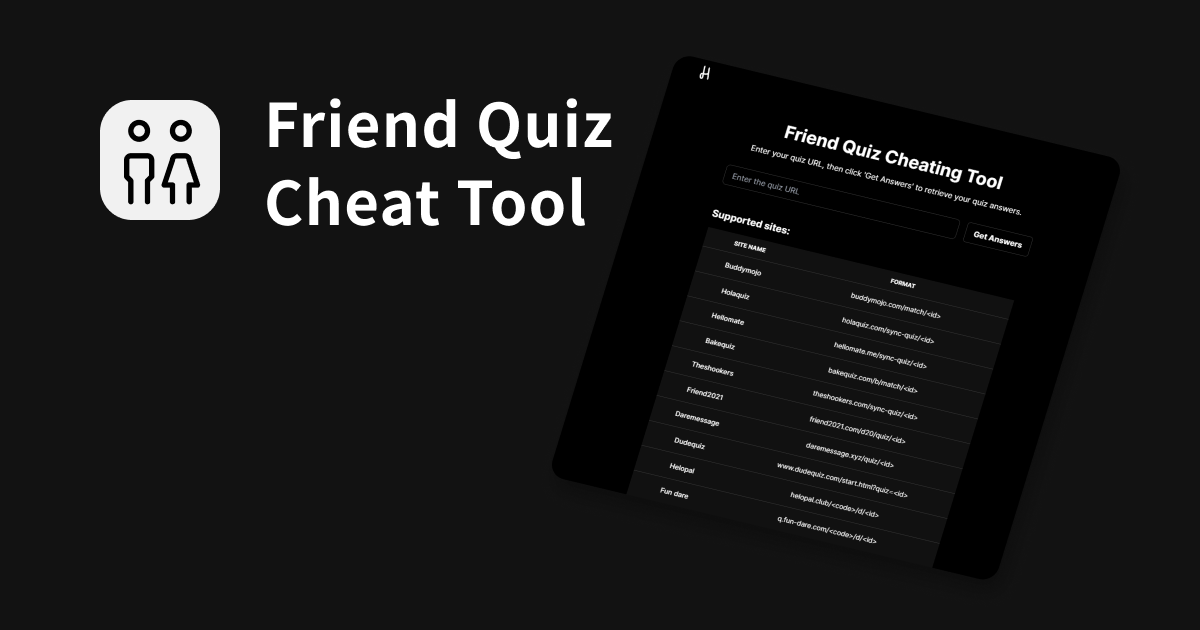 Friend quiz cheat tool